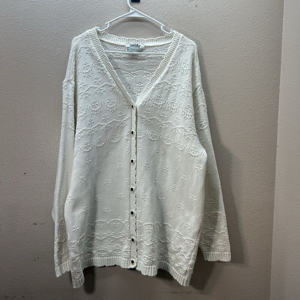 Vintage Northern‎ Reflections chunky knit embroidered Cottagecore sweater XL
